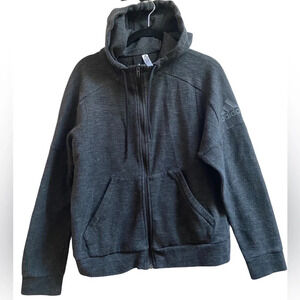 Adidas full zip charcoal grey hoodie Sz M